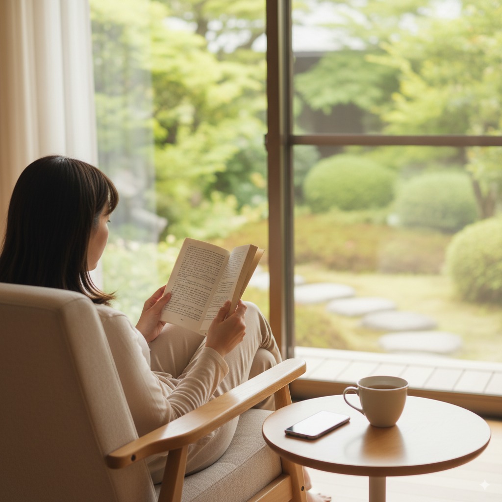 本を読む女性